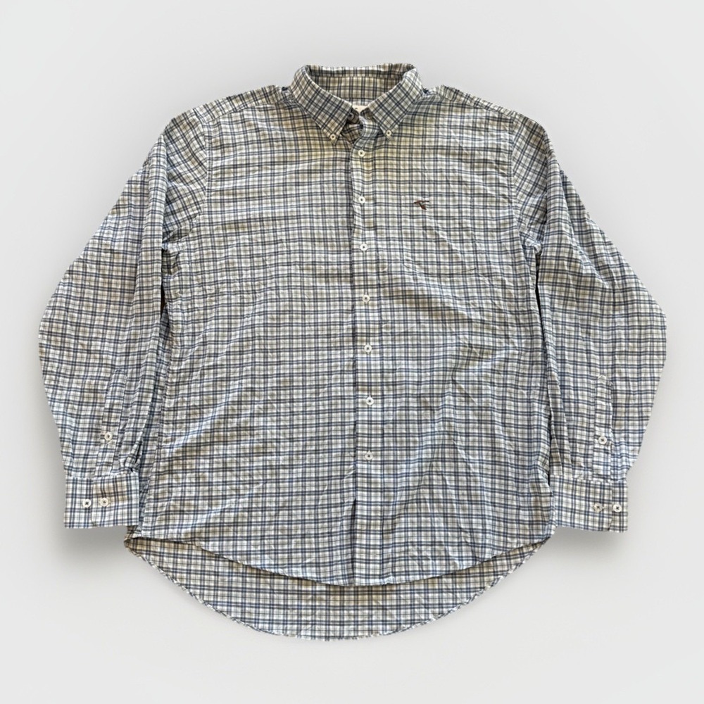 Genteal Performance Button Down Shirt Mens XL Plaid Nylon Preppy